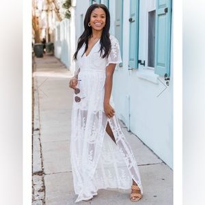 LACE MAXI IVORY DRESS ROMPER